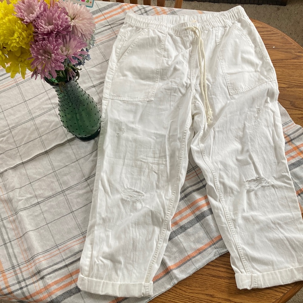 Aerie chambray distressed pants